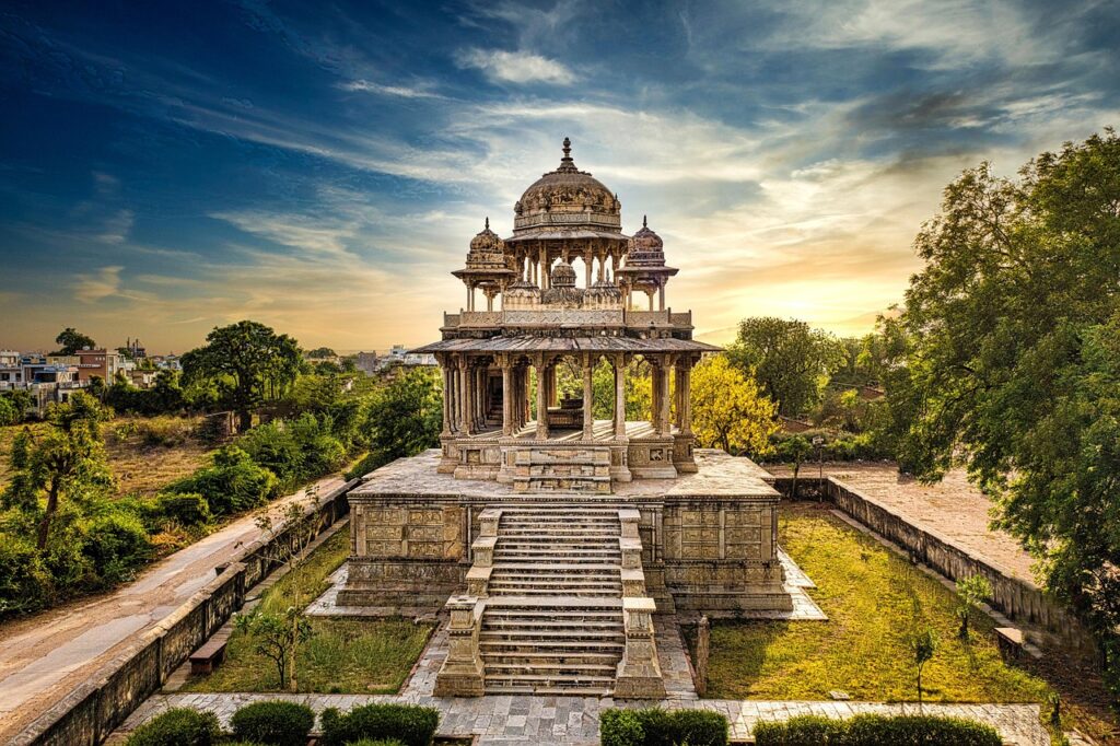 rajasthan, architecture, bundi, jaipur, india, historical site, sunset
